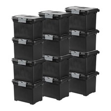 Sterilite Portable Lockable File Box Organizer with Handle 12 Pack 