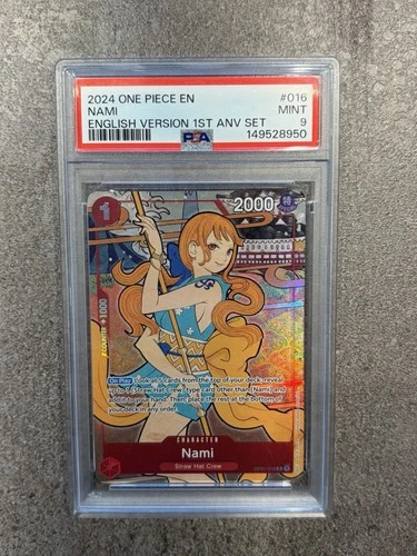 One Piece PSA 9 Nami OP01-016 English Version 1st Anniversary Set
