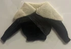 Barbie 1962 Vintage PAK BLACK CARDIGAN SWEATER  white Angora Collar & no Holes