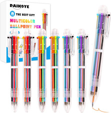 Ballpoint Pen Set 6 Pack Multicolor 0.5mm 6-in-1 Pens Writing and Drawing