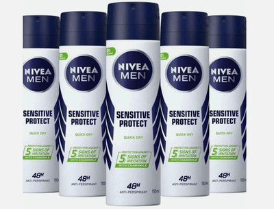 6x NIVEA Men Sensitive Protect Quick Dry  48h 150ml  (6 Bottles) FREE SHIPPING