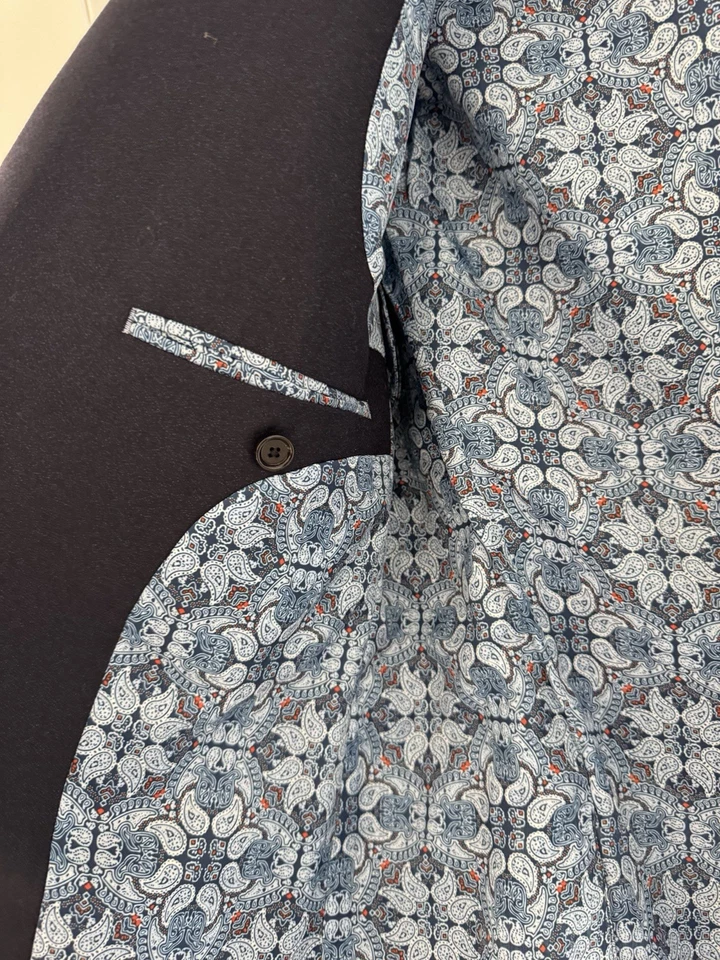 Indochino Suit Jacket Blazer Sport Coat Wool Navy Blue 2 Button Size 40R Surgeon - Image 4 of 4