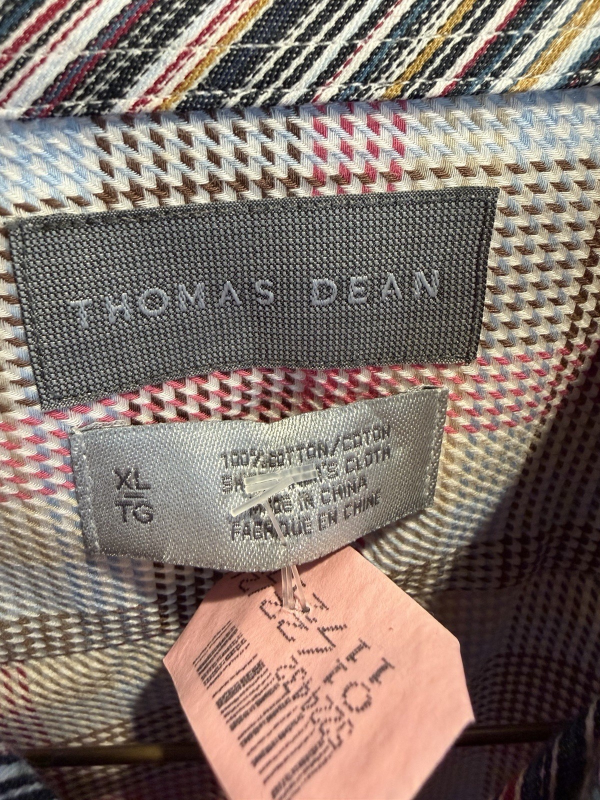 Thomas Dean Multicolor  Patterned Button Down Col… - image 4