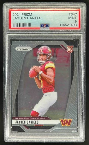 2024 Prizm Jayden Daniels RC Rookie #347 Commanders PSA 9