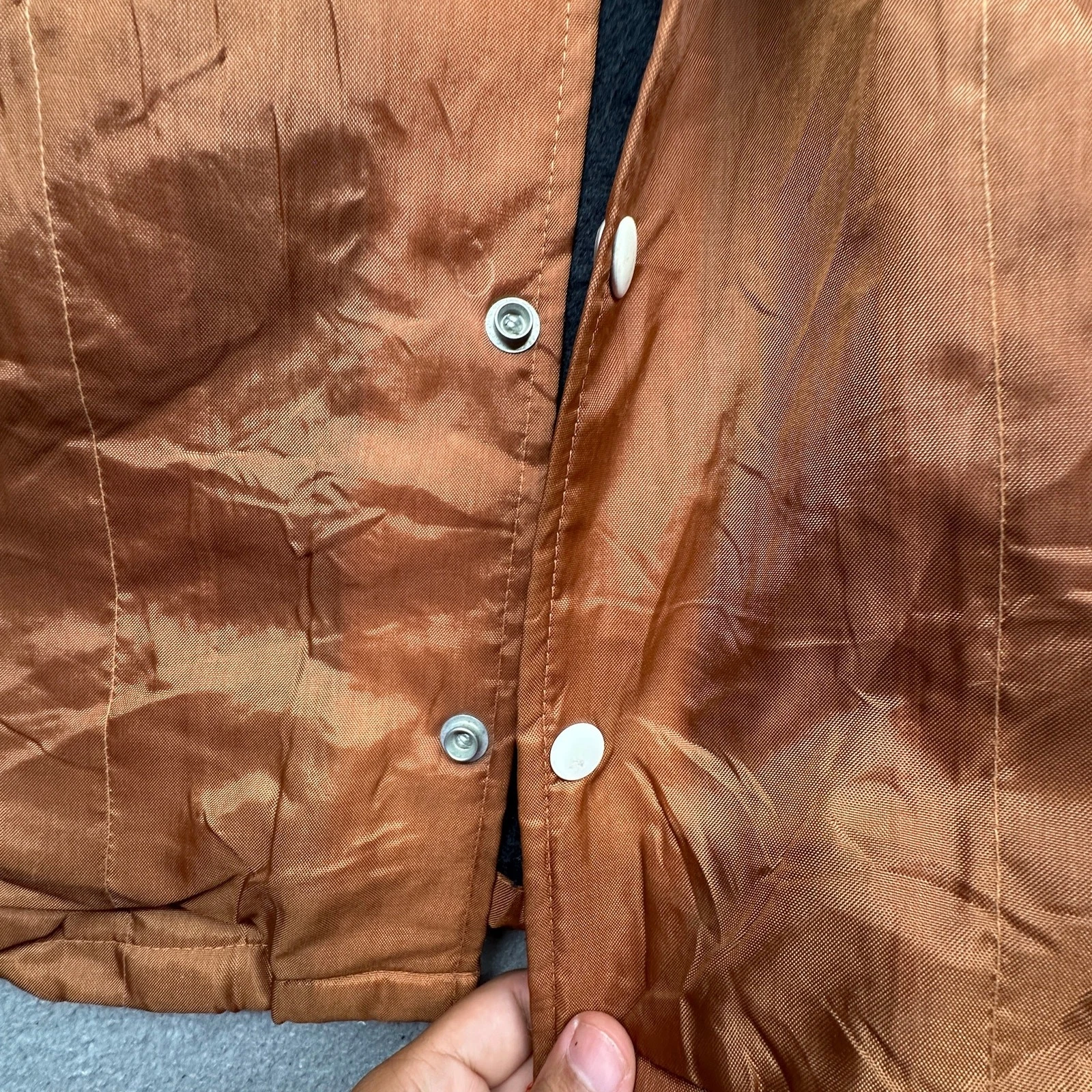 Vintage 70s 80s Swingster asgrow Coach Snap Button Lined Jacket Mens Large Brown image 9