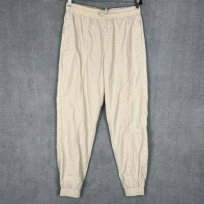 Wilo Pants Womens Large Tan Joggers Lined Parachute Pockets Active Comfort Nylon
