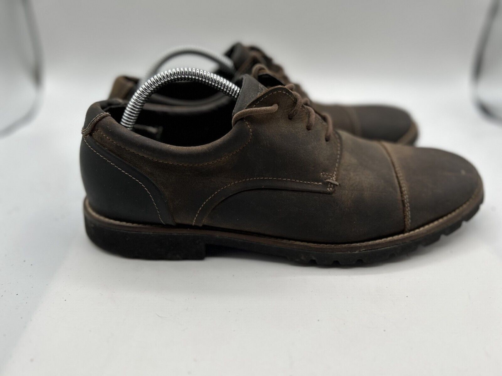 SAOLA Rockport scarpe eleganti uomo taglia 9 5 A14562 pelle marrone stringate punta tonda