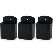 3 PCS Remote Control Holder Wall TV Mount Self Adhesive Marker Storage Black