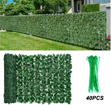 Faux Ivy Privacy Fence Screen Artificial Leaves Hedge Panel Outdoor Garden Decor