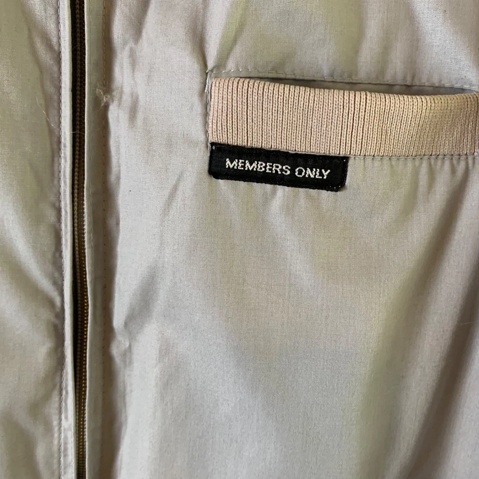 Vintage Members Only Jacket Mens SZ 40 Windbreaker Bomber Racer Full Zip Gray - Image 2 of 4