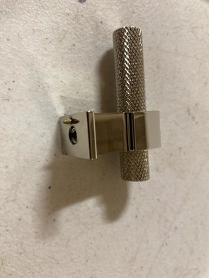 Signature Hardware Andrex Knurled Offset Cabinet Knob Polished Nickel SH553023PN