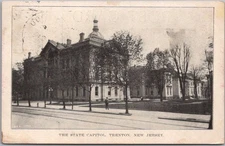 TRENTON, New Jersey Postcard "THE STATE CAPITOL" Street View / 1908 NJ Cancel