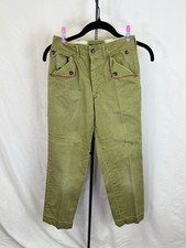 Vintage 1950-60's Boy Scouts of America Pants Green Red Piping Uniform BSA