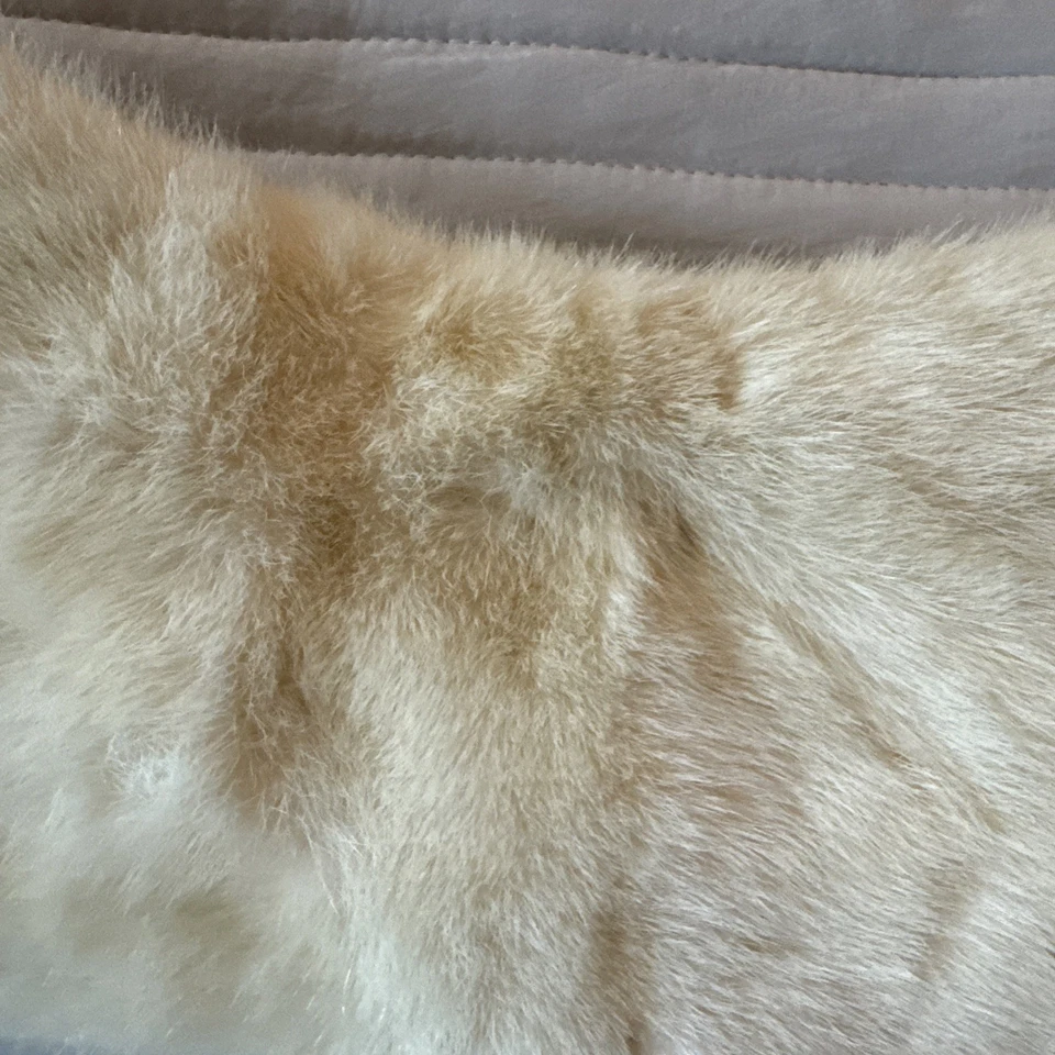 De colección Blanco Cuello Piel Bufanda Mantón Envoltura Cuello Calentador 42" largo Foto 4 de 4