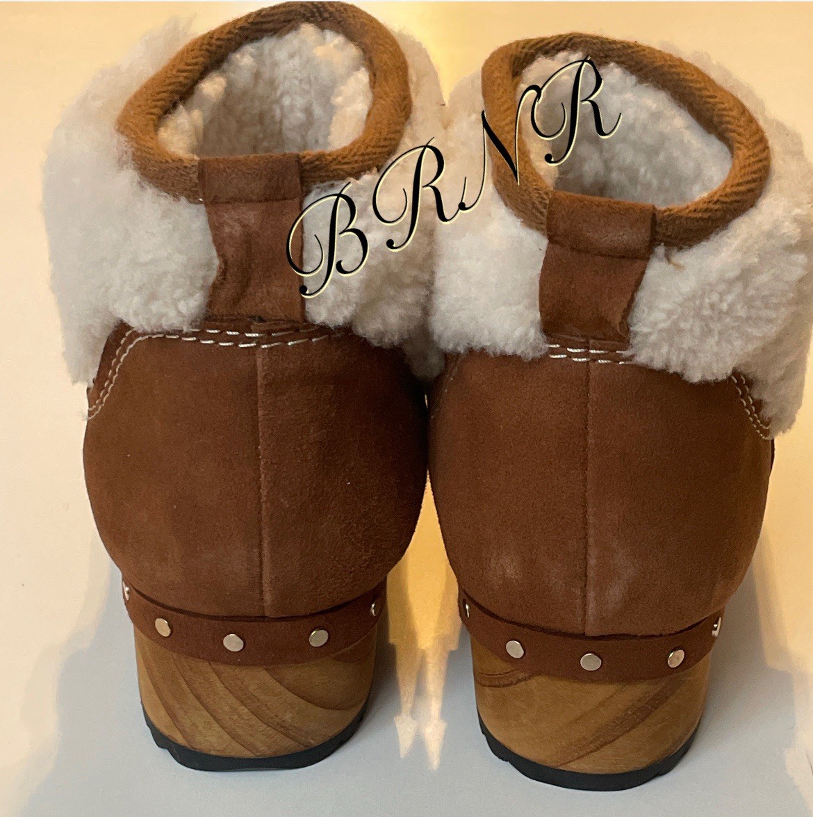 FREE PEOPLE  Oak Genuine ShearlingClog Boots NWOT image 7