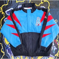 Vintage 1990s Houston Oilers Apex One Sharktooth Puffer Jacket XL
