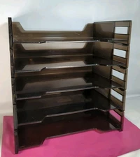 Vintage Smokey Lucite Paper Trays Lot of 5 Stackable Letter Organizers Eldon