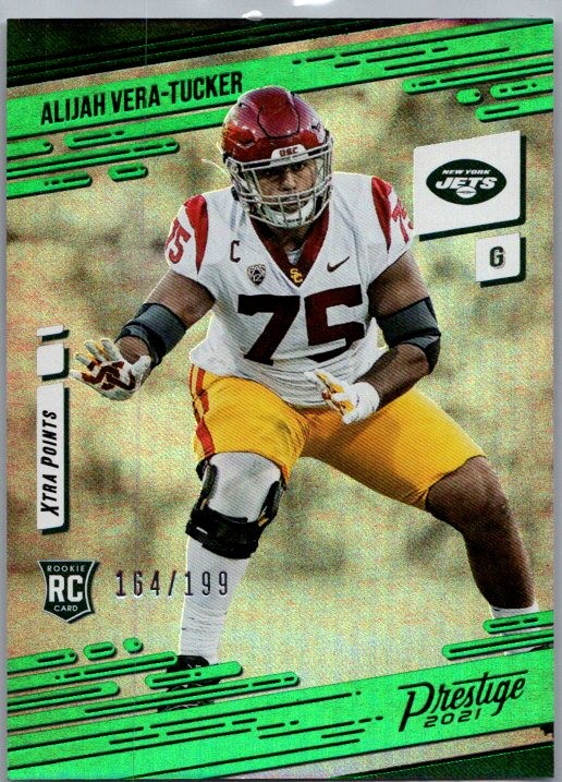2021 Panini Prestige #261 Alijah Vera-Tucker Xtra Points Green #/199
