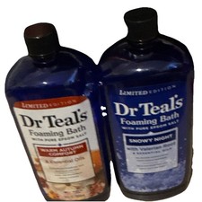 Dr Teal's Foaming Bath Warm Autumn Comfort Snowy Night Epsom Salt 2x34 fl oz