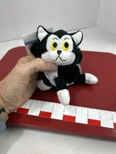 Disney Store Figaro Cat Mini Bean Bag Plush Toy 8" Black White Stuffed Animal