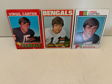 LOT OF 3 VIRGIL CARTER 1970s cards Rookie #140 49 392 CINCINNATI BENGALS QB V-EX