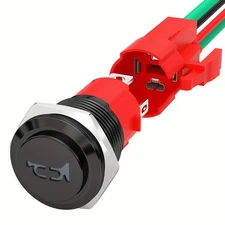 Easy-Location Momentary-Push Secure-Wiring 20A Heavy-Duty 16mm Metal Horn Switch