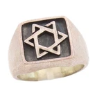 925 Sterling Silver Vintage Ring Carved Star Of David Signet Band  Sz 8  RG33836