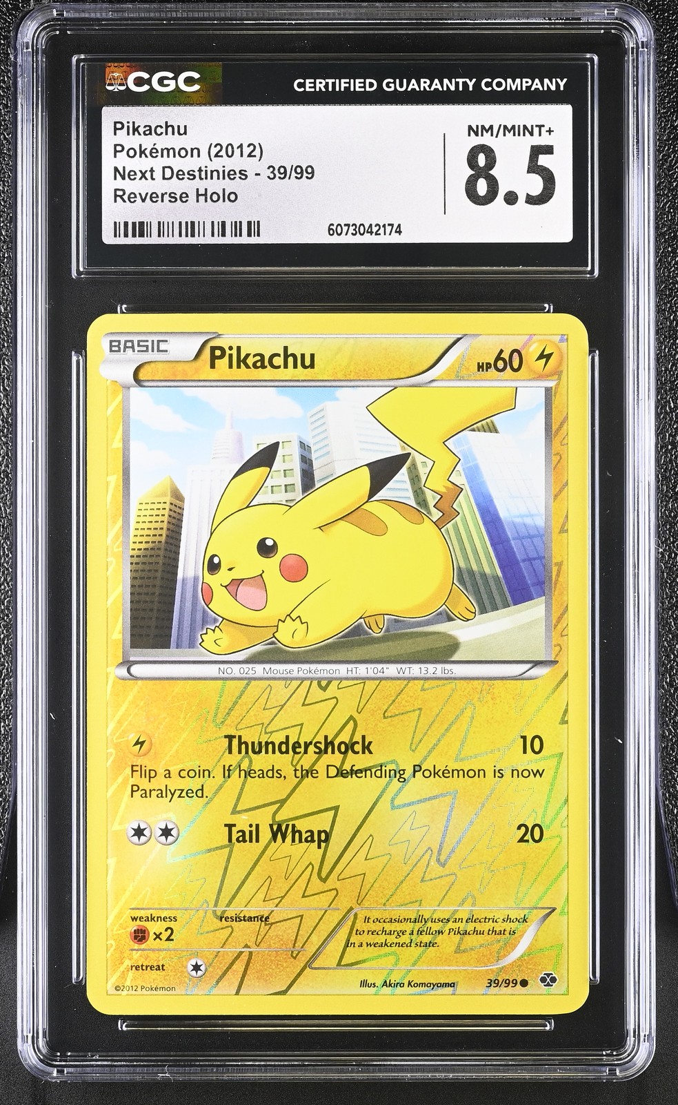 CGC 8.5 Pikachu 2012 Next Destinies 39/99 Reverse Holo Pokemon Card