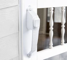 Screen/Storm Door Handles Outdoor Colonial Push Button Latch White/Black