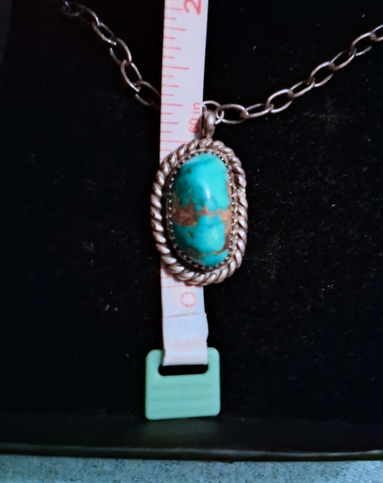 Antique Sterling Silver Native American Turquoise… - image 2
