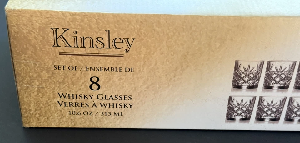 Vasos de whisky Royalty Art Kinsley Lowball, 8 piezas Juego, 10,6 OZ. Nuevo en caja. Foto 4 de 4