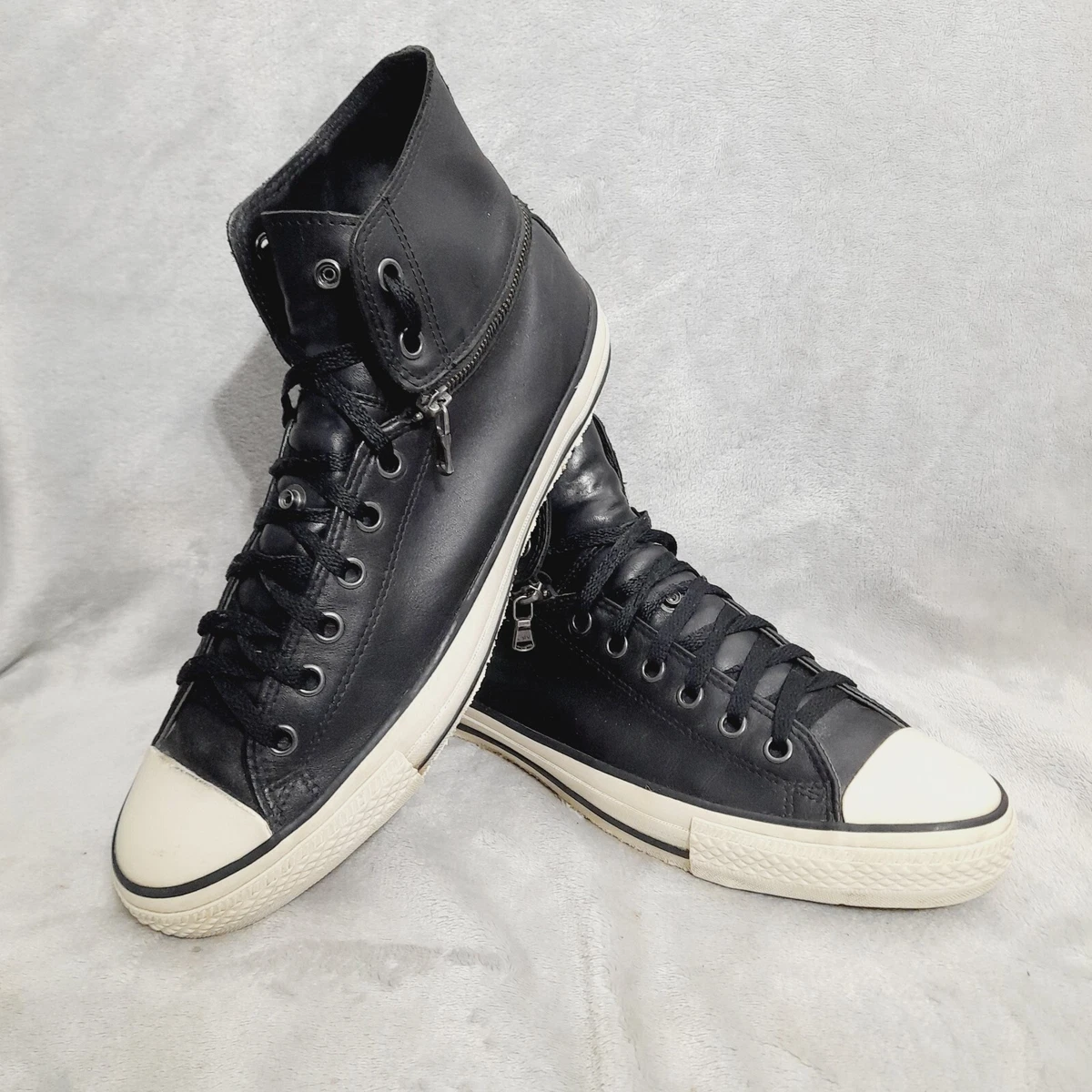 Converse John Varvatos High Top Trainers BLack Leather UK Size 11 Very Rare