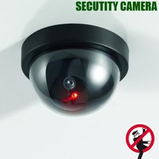 BLACK DOME SHAPE FAKE VIDEO SURVEILLANCE CAMERA WITH LED FLASHING IR CAM