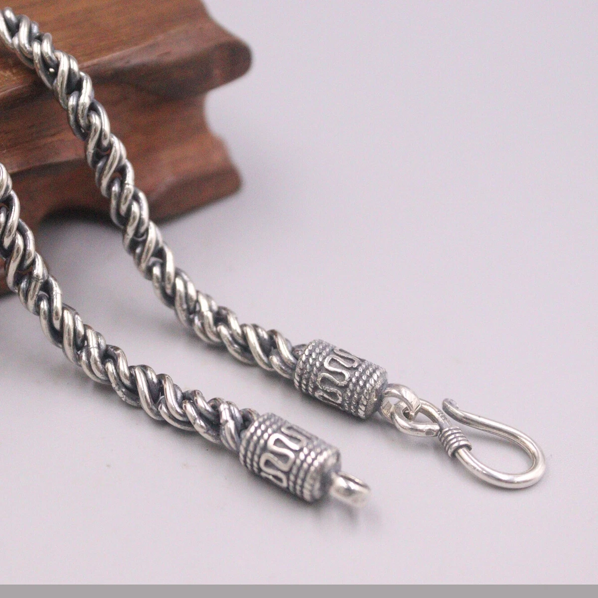Real 925 Sterling Silver Chain Vintage Silver 5mm Width 22inch