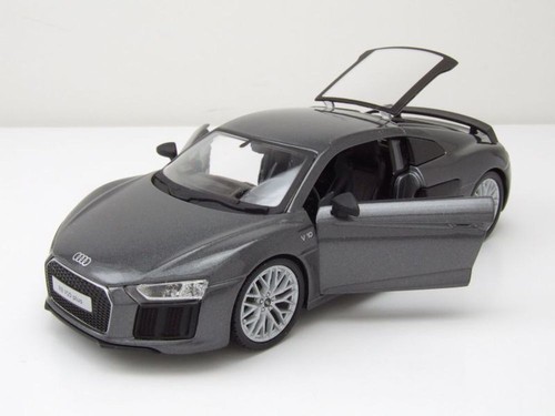 Audi R8 V10 Plus 2015 Gris Metálico Coche a Escala 1:24 Maisto - Imagen 4 de 9
