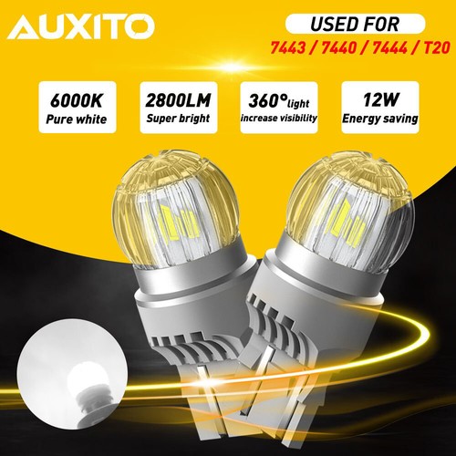 AUXITO 7443/7440 LED Reverse Light Bulbs - Super Bright 1200LM White, Canbus Ready, 2 Pack