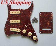 Vintage Tortoise ST Pickguard with Cream Pickup Cover,Knobs,Switch Tip for Strat