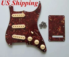Vintage Tortoise ST Pickguard with Cream Pickup Cover,Knobs,Switch Tip for Strat