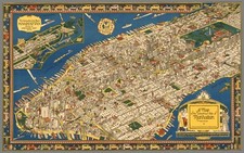 Home Wall Art Print - Vintage Map Poster - MANHATTAN 1926 - A4,A3,A2,A1,A0