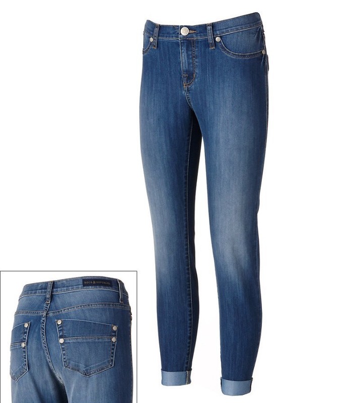ROCK & REPUBLIC Skinny JEANS Size: 8 (MEDIUM) New SHIP FREE Kashemiere Cuffed