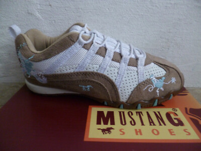 Mustang Girls Slip-On Sneakers Shoes Beige NEW