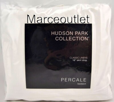 Hudson Park Classic Linens Egyptian Cotton Percale CAL KING Bedskirt WHITE