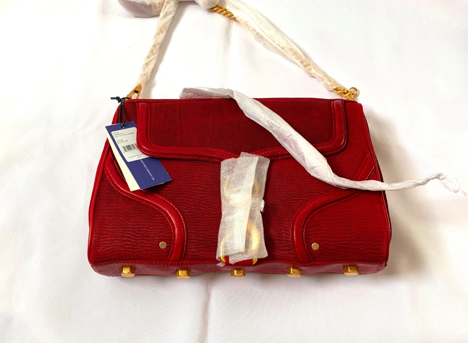 Bolso Bandolera REBECCA MINKOFF MAC Bolso sin asas Bomba Cuero Rojo Sangre - ¡NUEVO! Foto 3 de 4