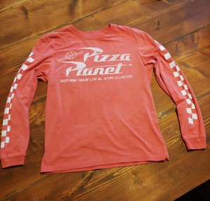 pizza planet long sleeve shirt red