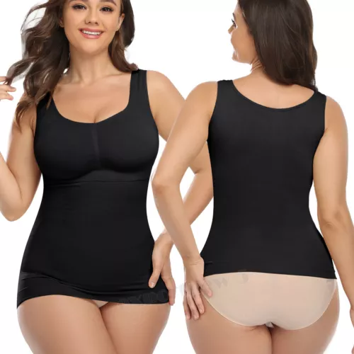 Women Cami Shaper with Built in Bra Tummy Control Sleevess Tank Top Shapewear - Picture 14 of 20