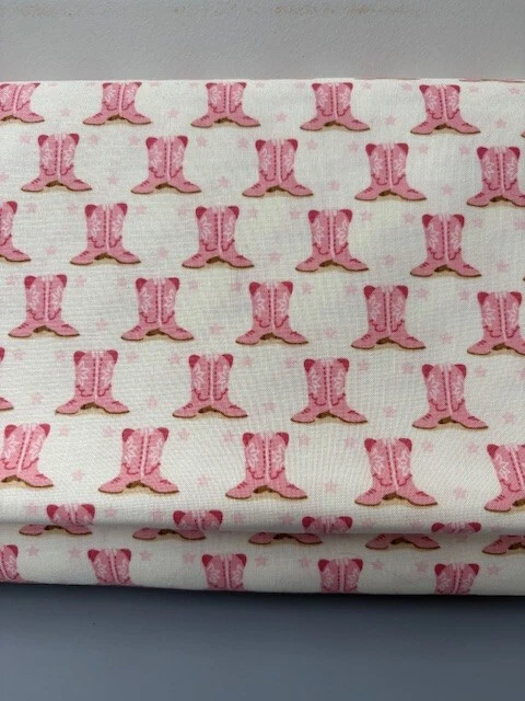 Baumwollstoff Mädchen Cowboystiefel Howdy Moda Rosa Meterware ab 25x112cm - Bild 2 von 4