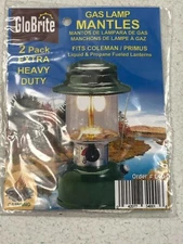 GloBrite Cotton Mantles for Coleman & Primus Gas & Propane Lanterns. Pack of 2