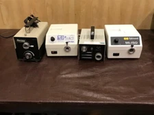 Lot of 4 Fiber Optic Illuminators: Dolan-Jenner, Edmund MI-150, Opti-Lume, LabPr