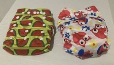 2 New Washable Baby Diapers W/ Inserts