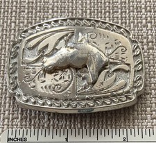 Vintage WESTERN YOUTH Metal BELT BUCKLE Cowboy Horse Rodeo